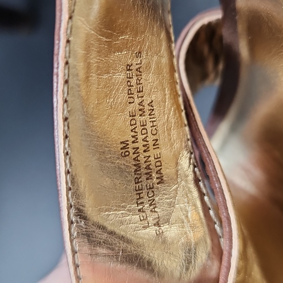 Loft Brown Leather Platform Heels Strappy Sandals Size 6 Espadrille Rope Detail - Picture 11 of 15